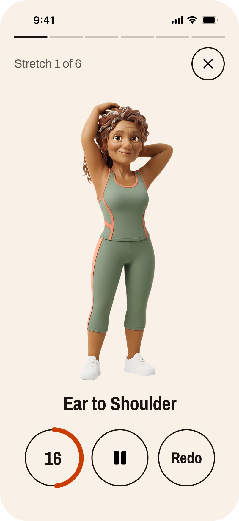 Movable exercise player with voice-guided coaching